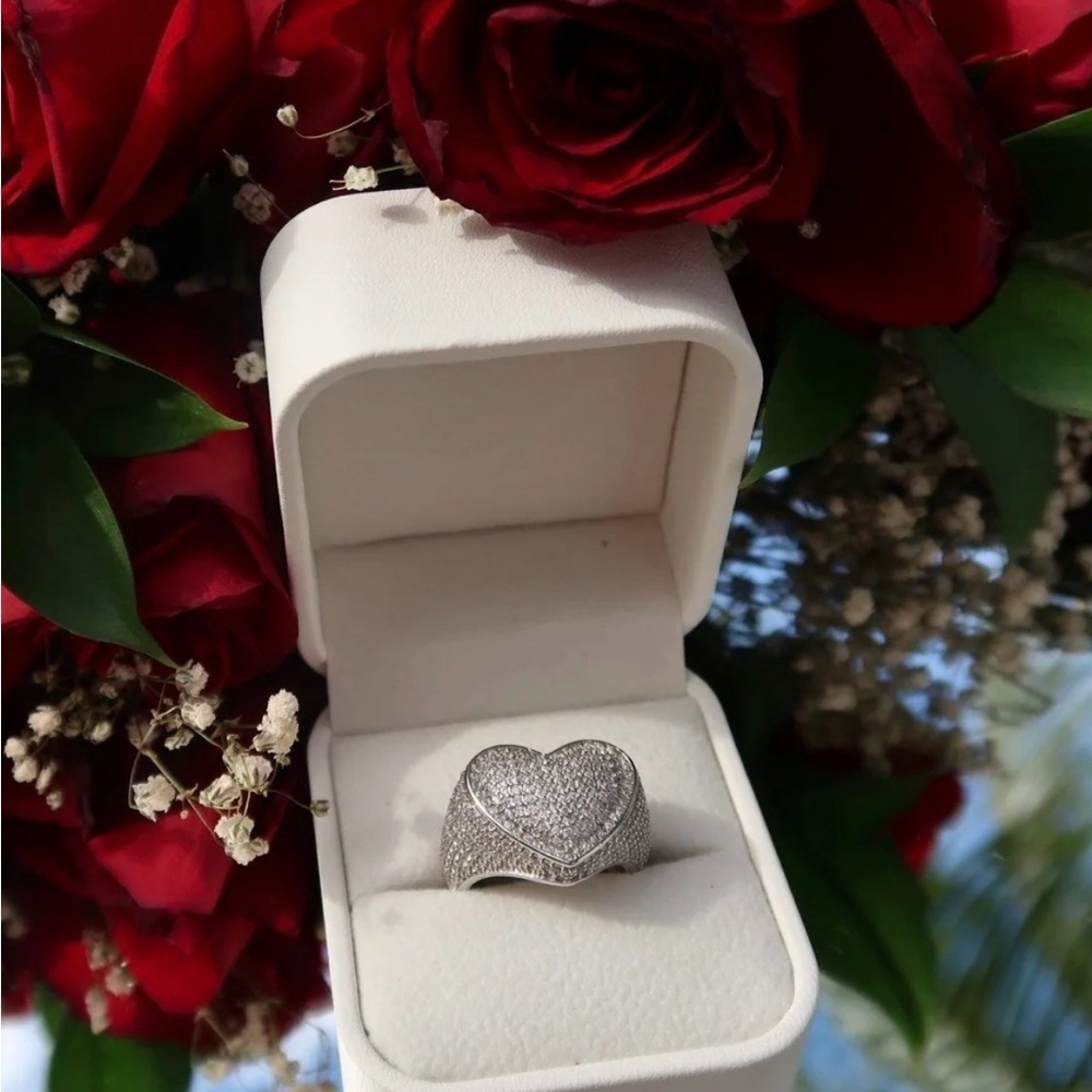 Silver Heart Ring size 9 - Picture 3 of 3